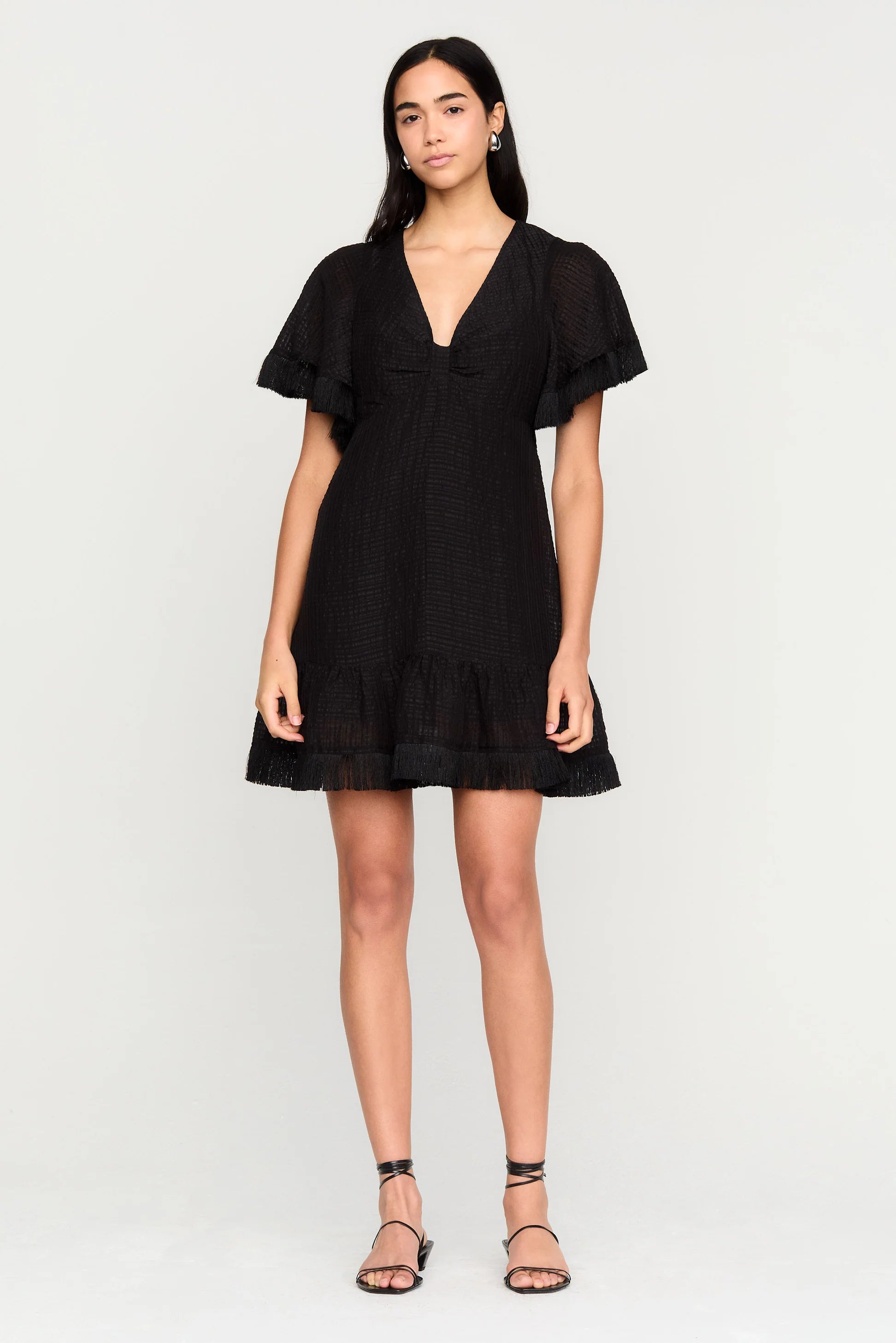 octavia stretch-linen wrap dress Octavia Linen Blend Dress - Embroidered Chambray