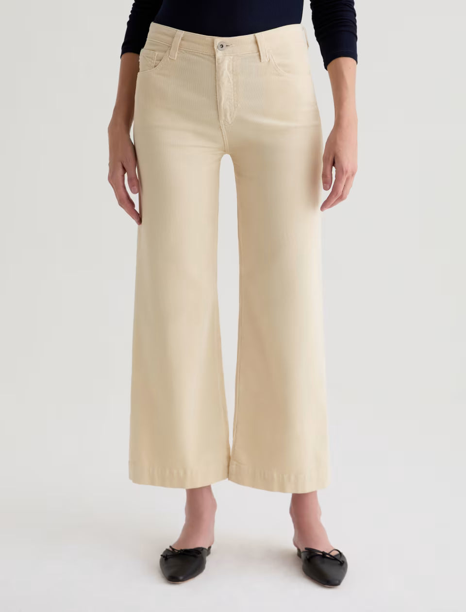 Saige Wide Leg Crop Corduroy - Opal Stone