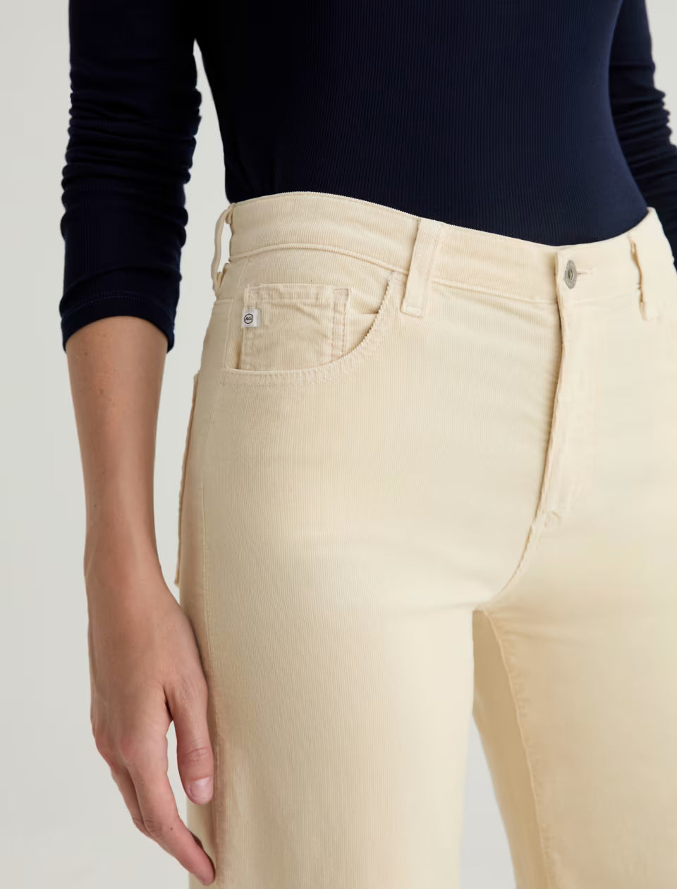 Saige Wide Leg Crop Corduroy - Opal Stone