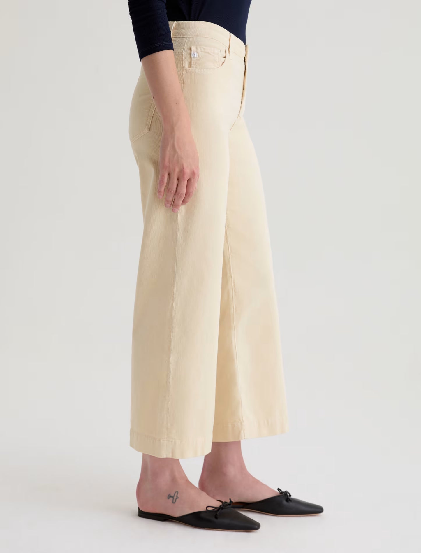 Saige Wide Leg Crop Corduroy - Opal Stone