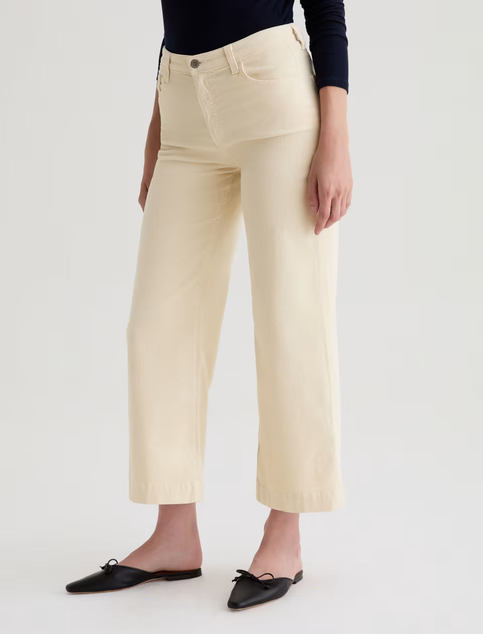 Saige Wide Leg Crop Corduroy - Opal Stone