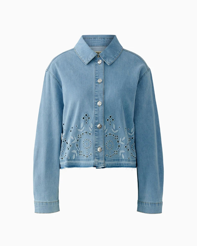 Flower Cut Denim Jacket