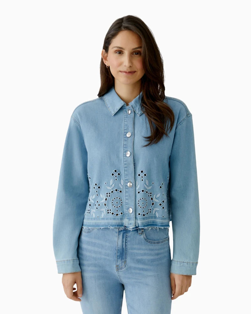Flower Cut Denim Jacket