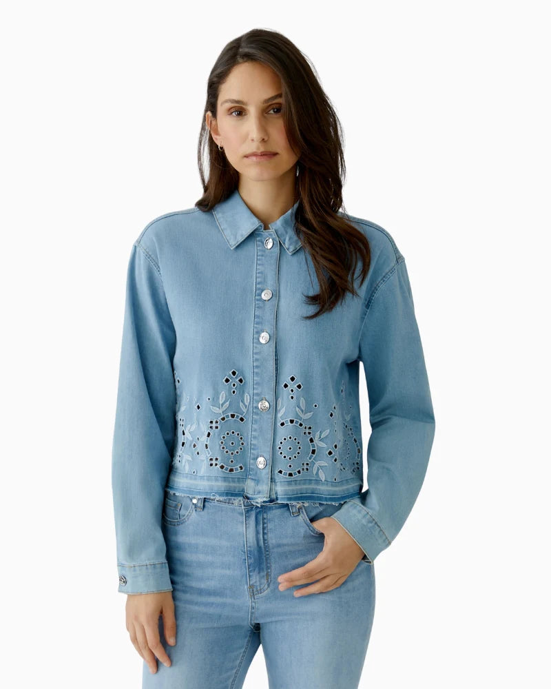 Flower Cut Denim Jacket