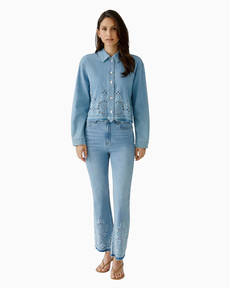 Flower Cut Relaxed Jeans