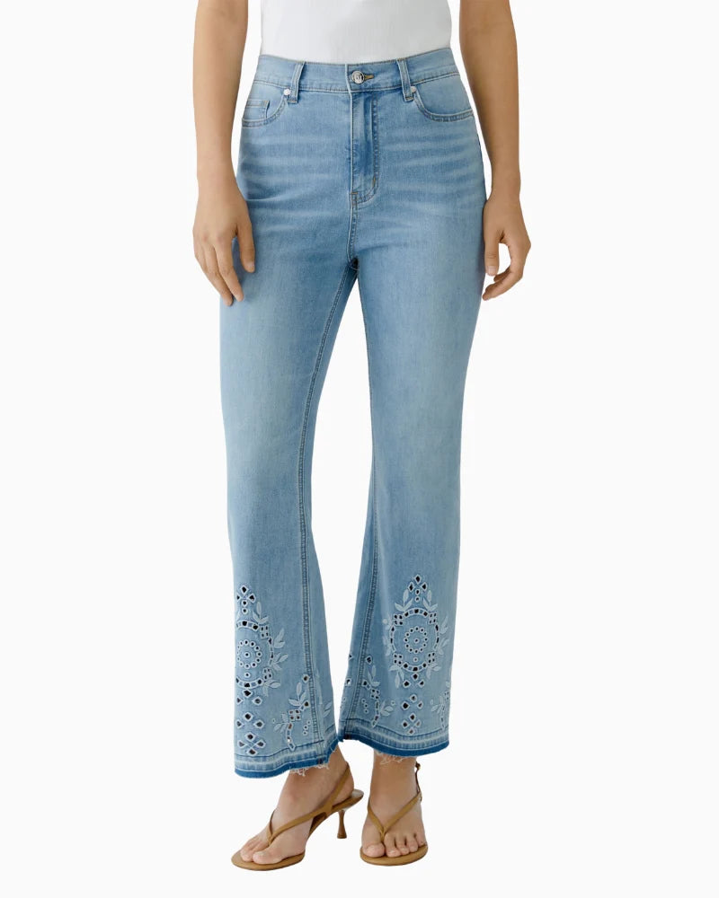 Flower Cut Relaxed Jeans