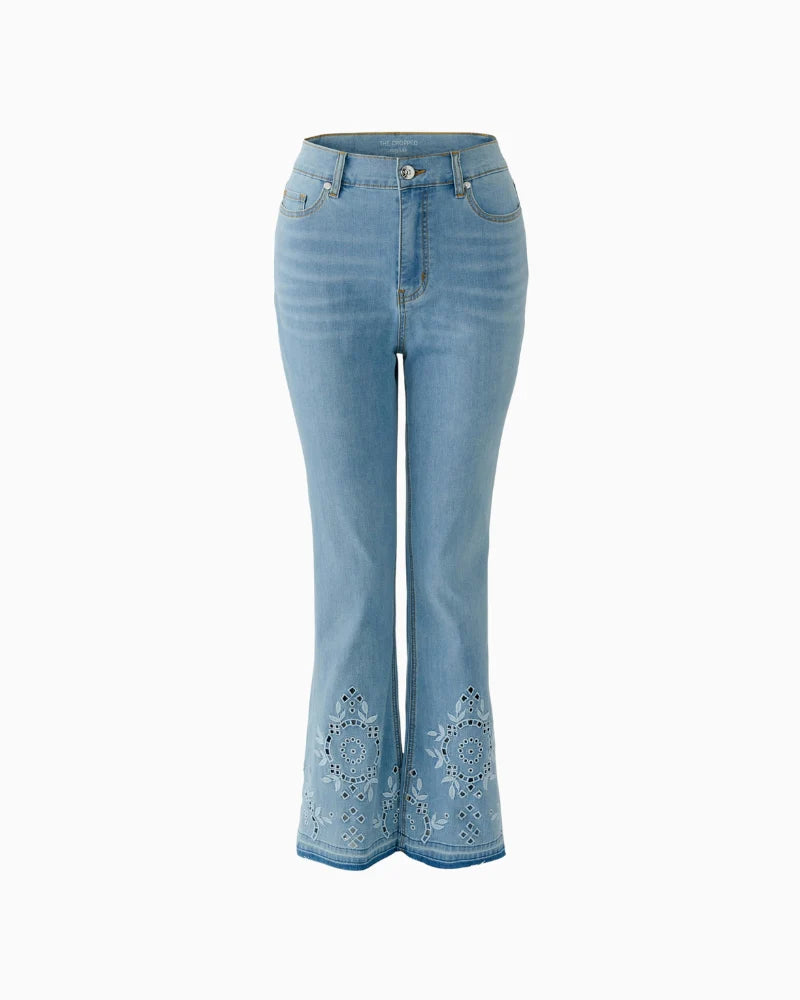 Flower Cut Relaxed Jeans