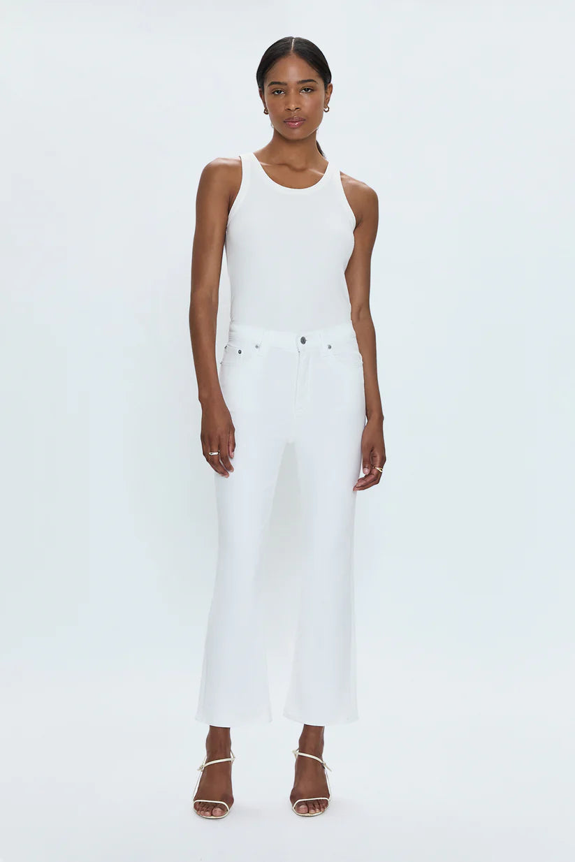 Lennon High Rise Crop Boot - Vivid White