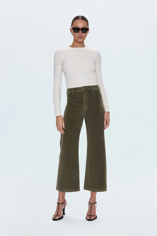 Penny Crop High Rise Wide Leg - Sequoia Corduroy