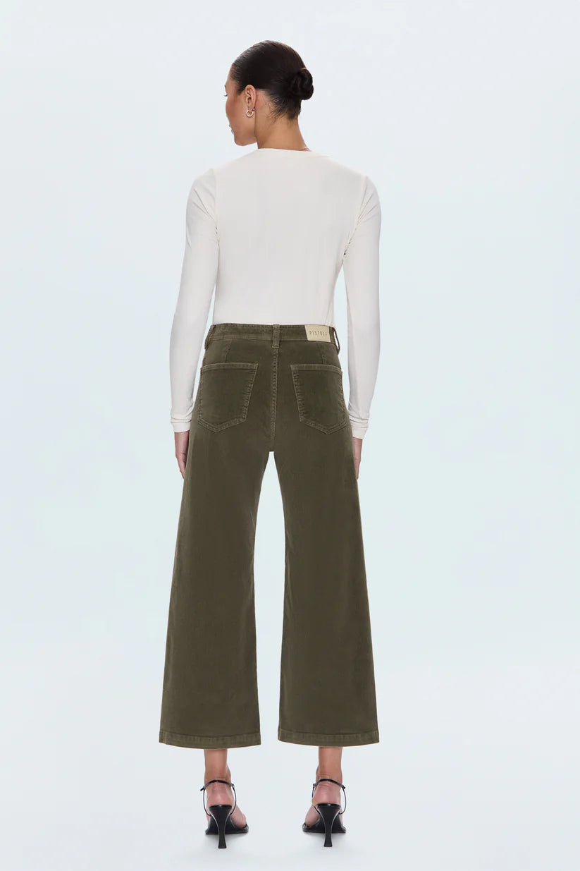 Penny Crop High Rise Wide Leg - Sequoia Corduroy