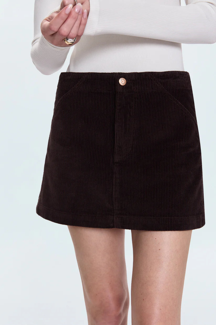 Uma High Rise Mini Skirt - Mocha Corduroy