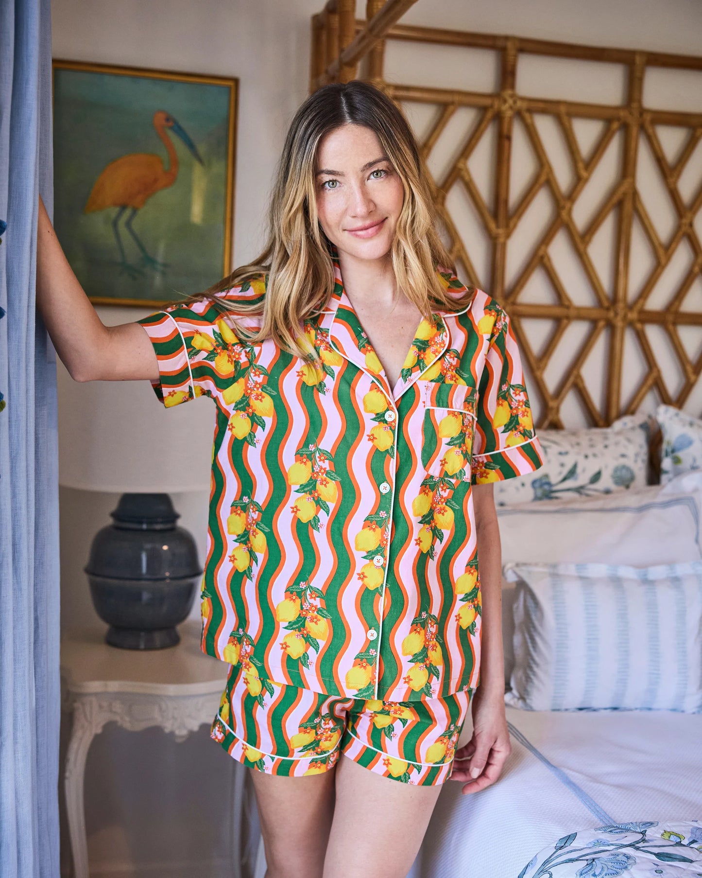 Short PJ Set in Lemon Twist