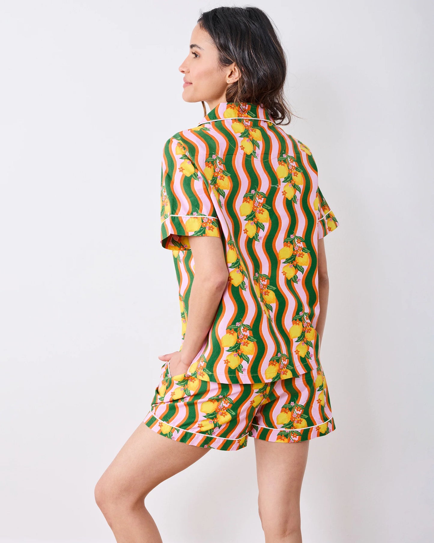 Short PJ Set in Lemon Twist