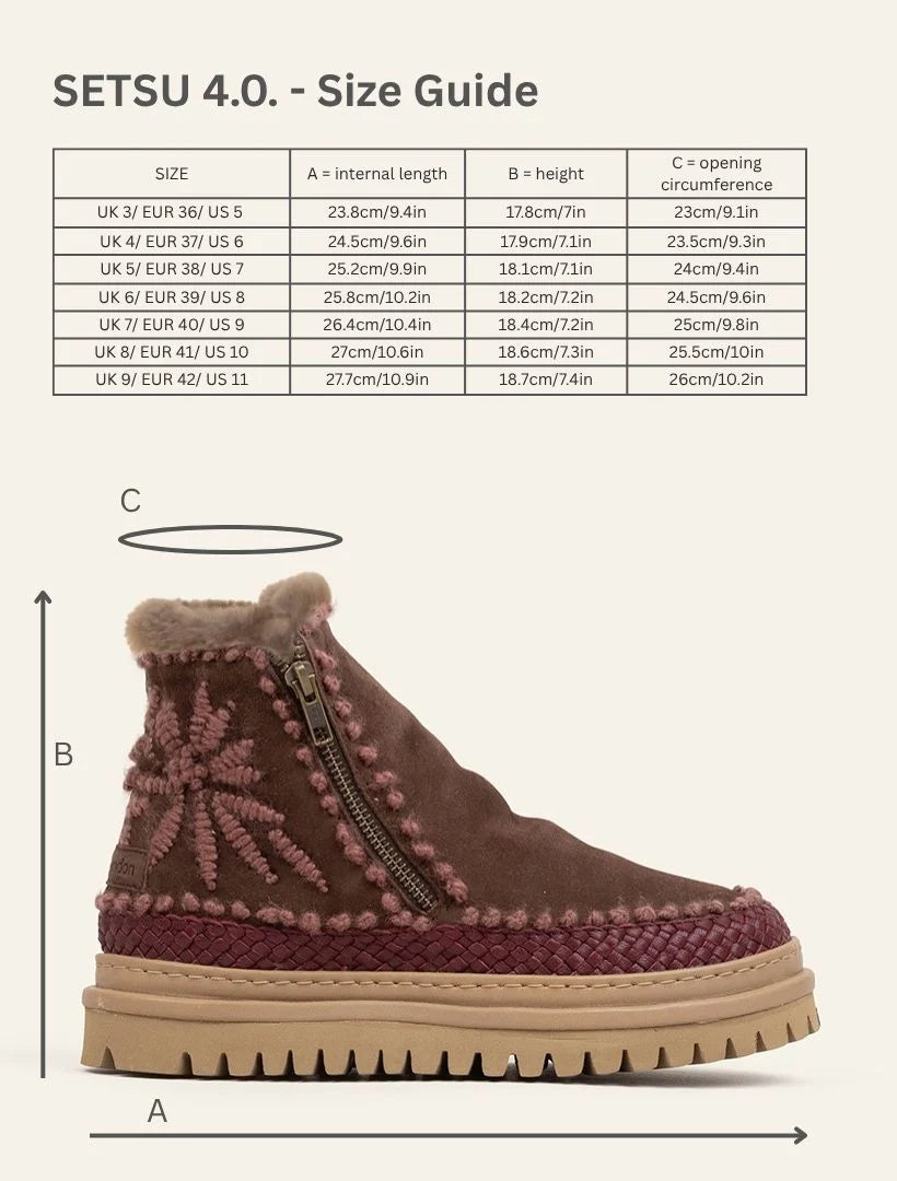 Setsu 4.0 Floral - Choc. Suede w Rosso