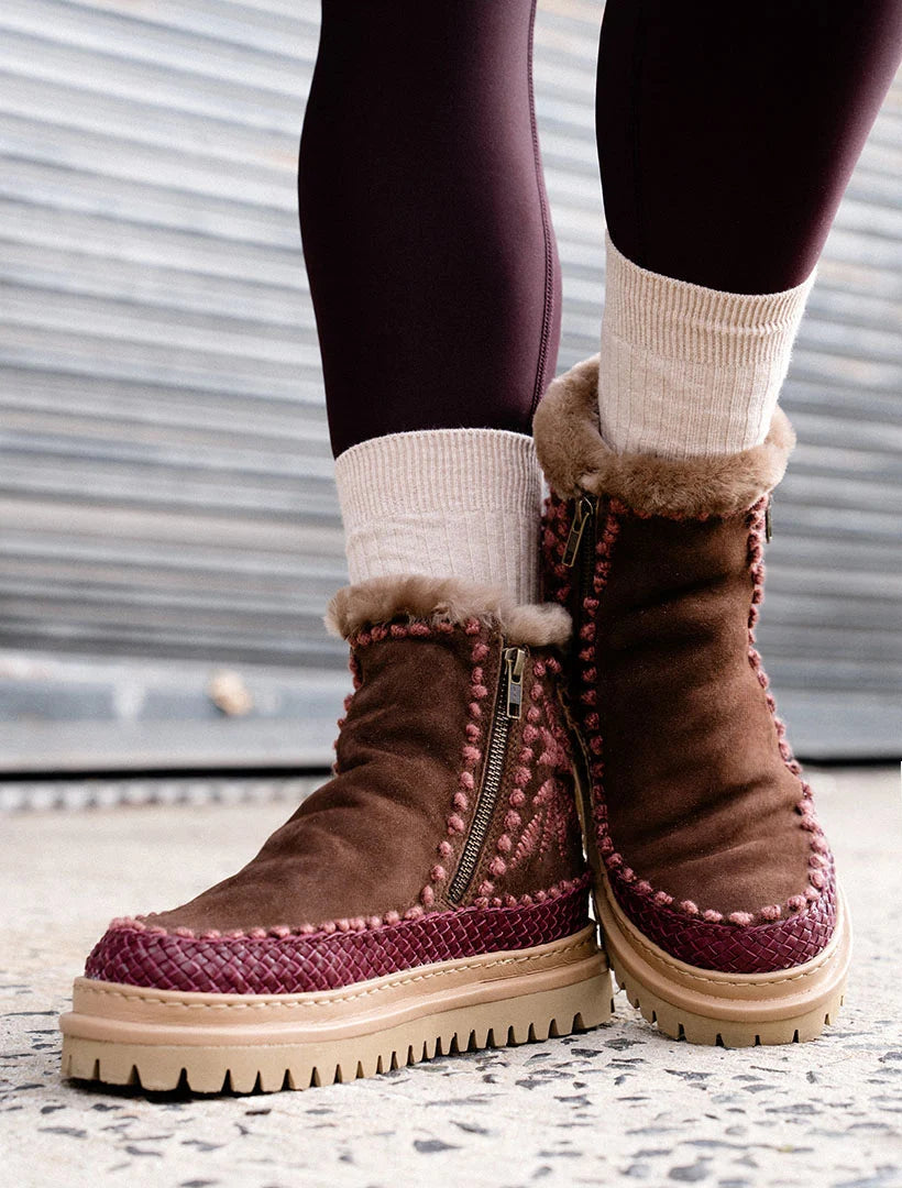 Setsu 4.0 Floral - Choc. Suede w Rosso
