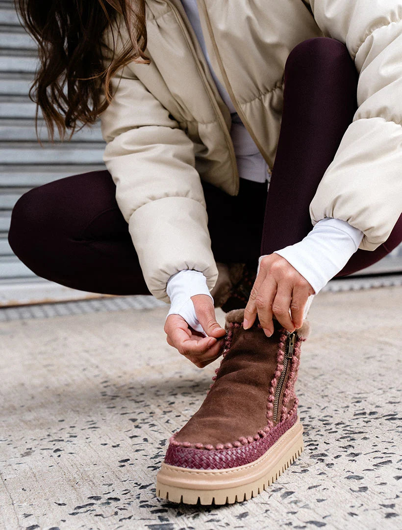 Setsu 4.0 Floral - Choc. Suede w Rosso