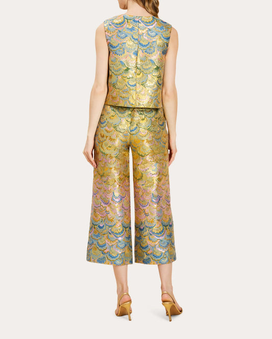 Sadie Metallic Jacquard Button-Front Top
