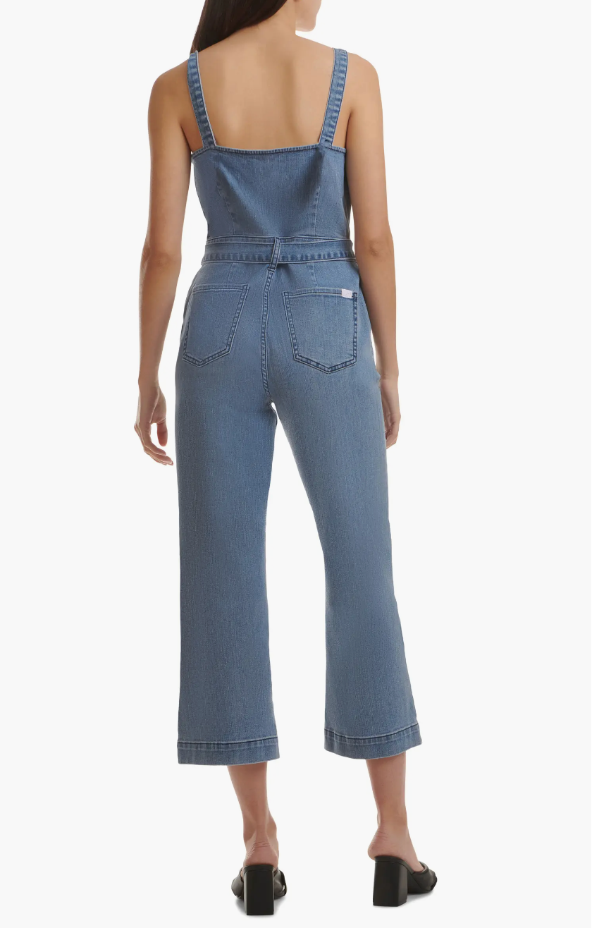 Denim Jumpsuit w Tie Front