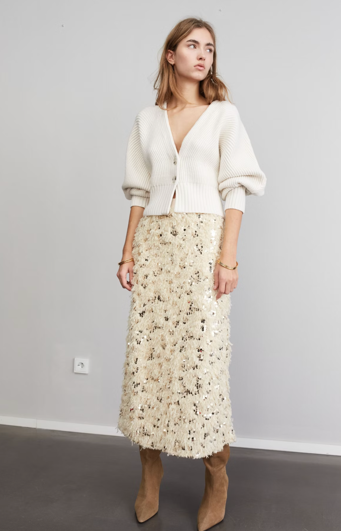 Midi Skirt Feather Optics