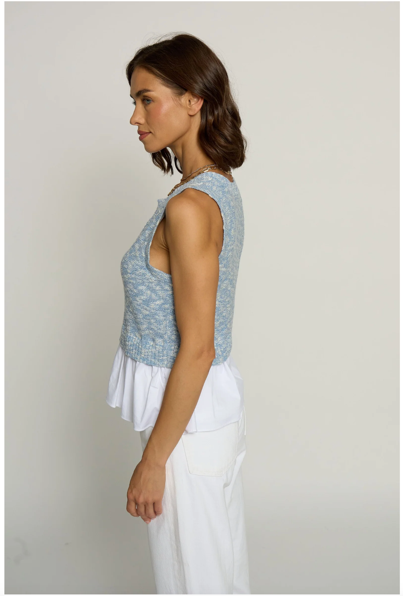 Sleeveless Twofer Shirt