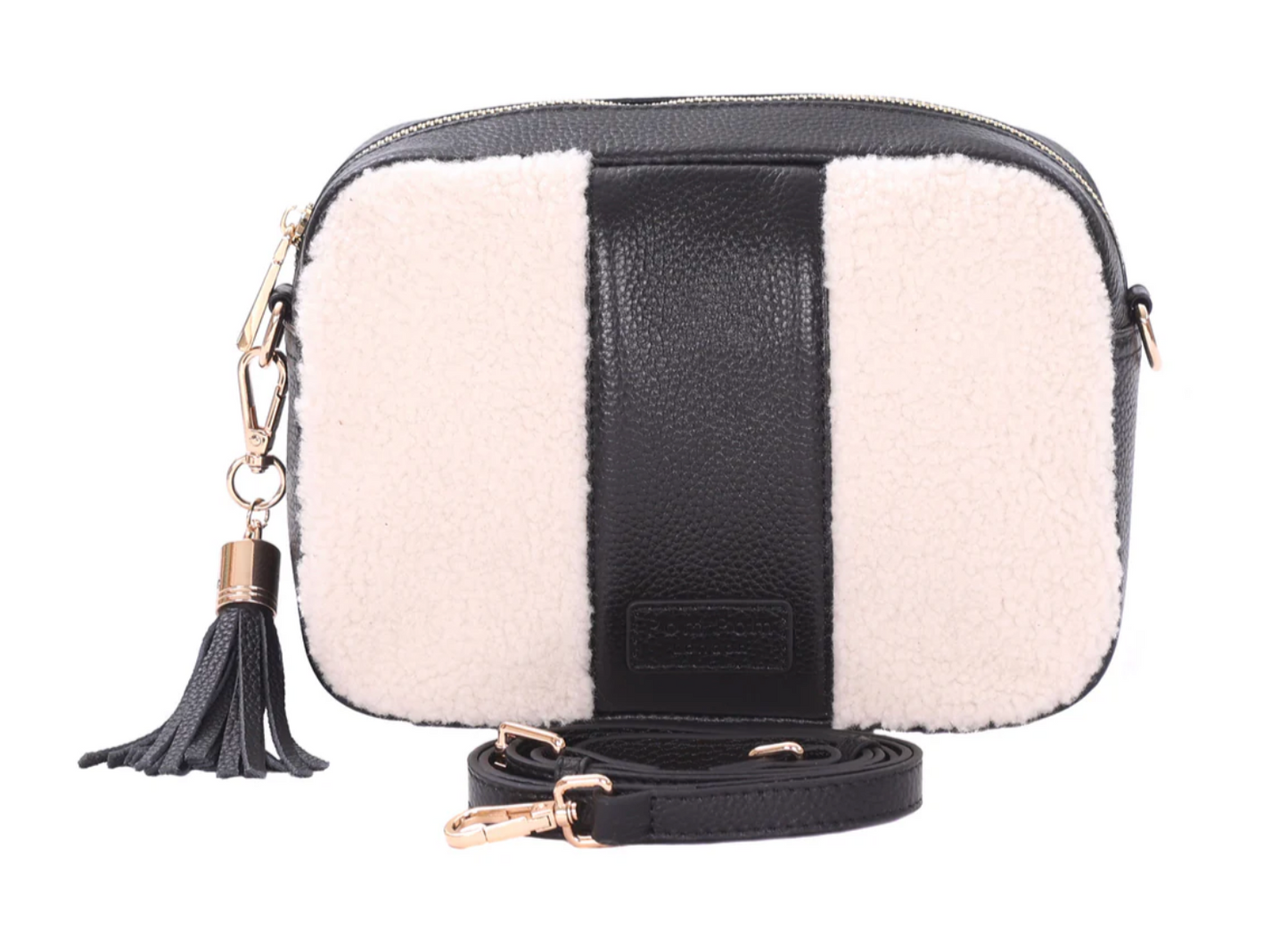 City Faux Fleece & leather Bag