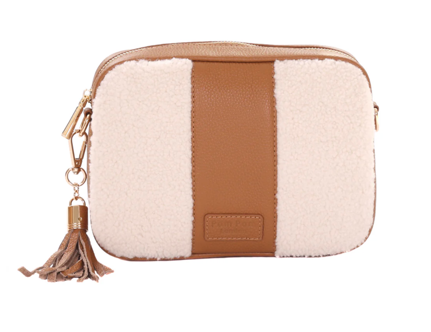 City Faux Fleece & leather Bag
