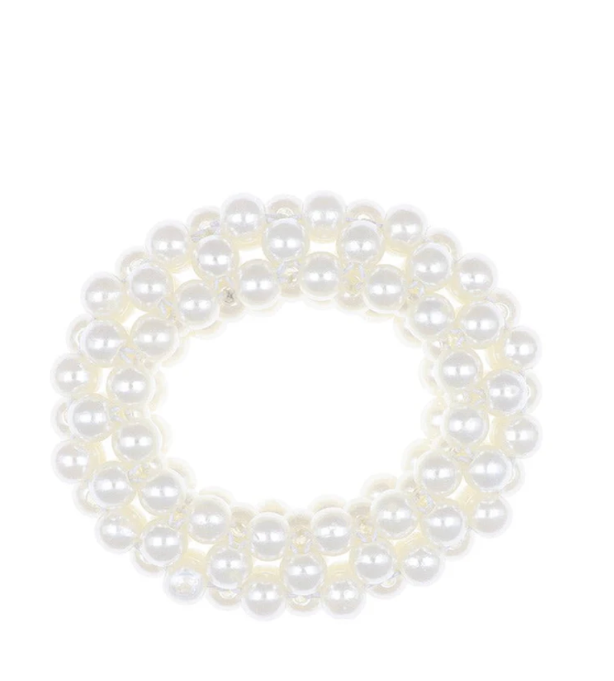 Cream Pearl Scrunchie