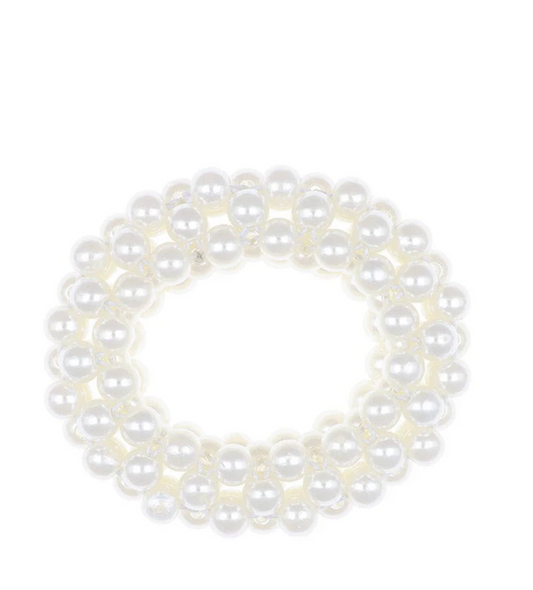 Cream Pearl Scrunchie