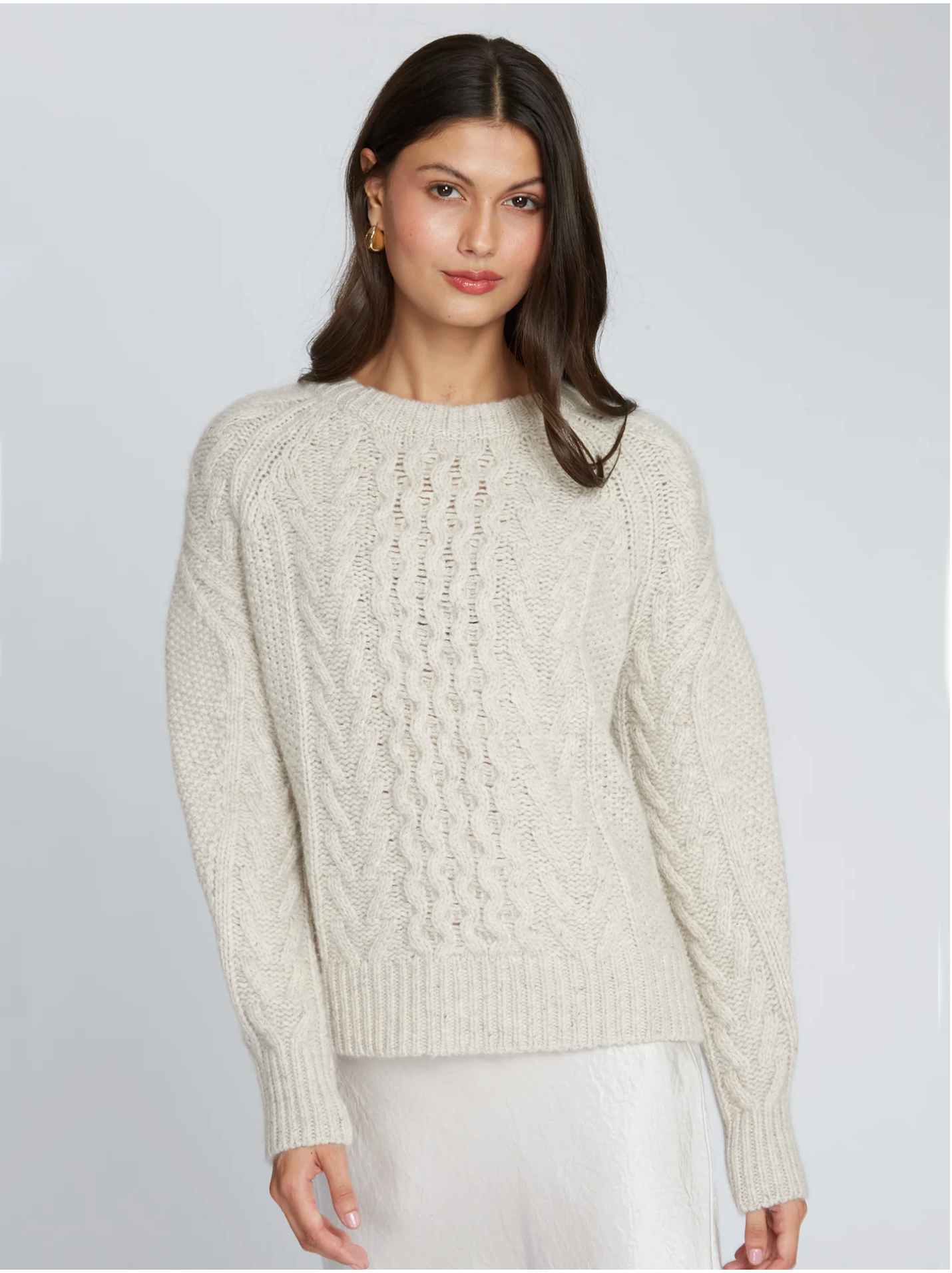 Fisherman Cable Crew w/ Pleat Sleeve