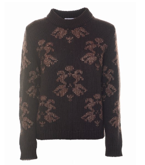 Knitted Crew Neck Sweater w/ Print