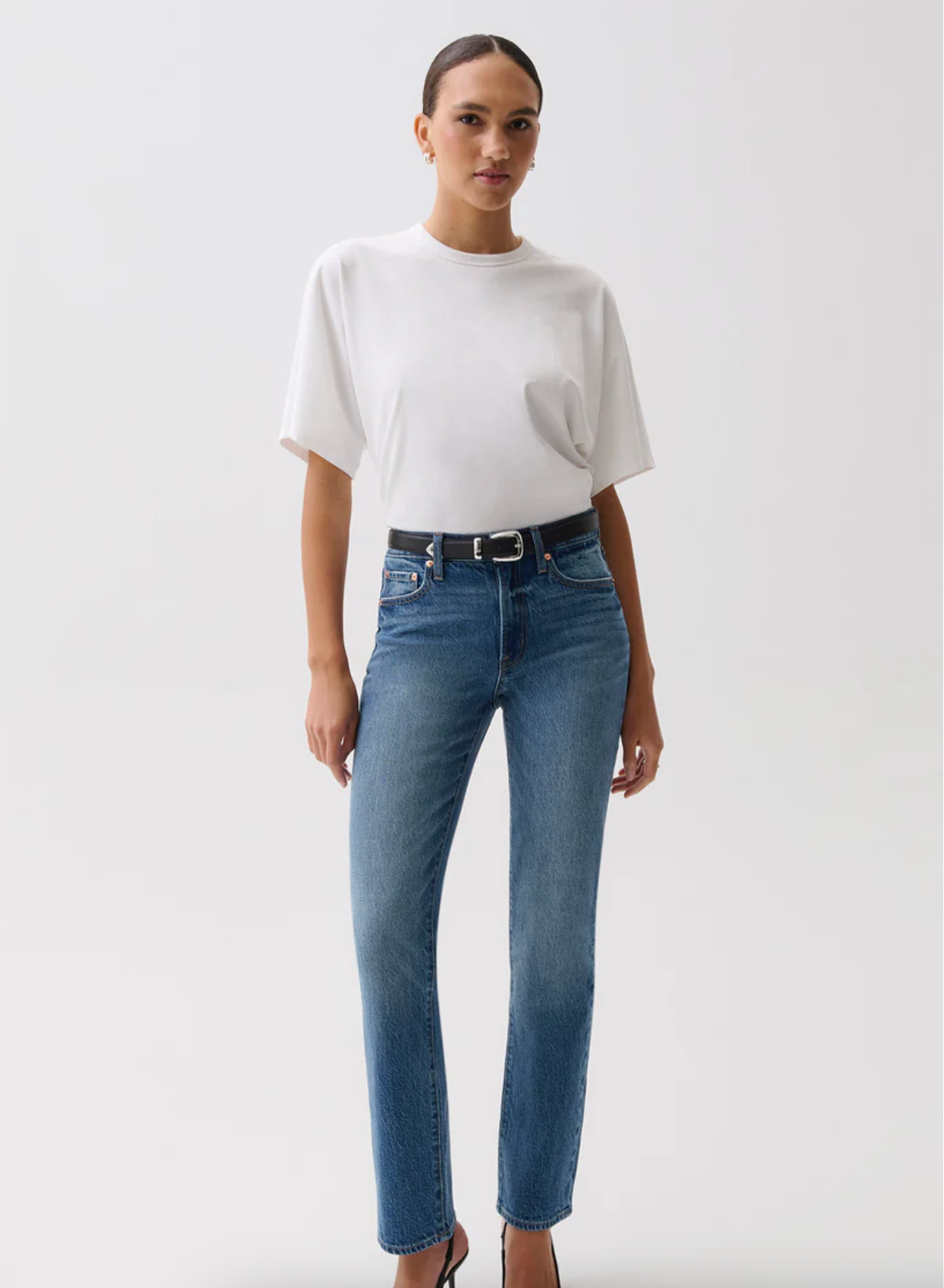 Aleks Mid Rise Straight - Sea Salt