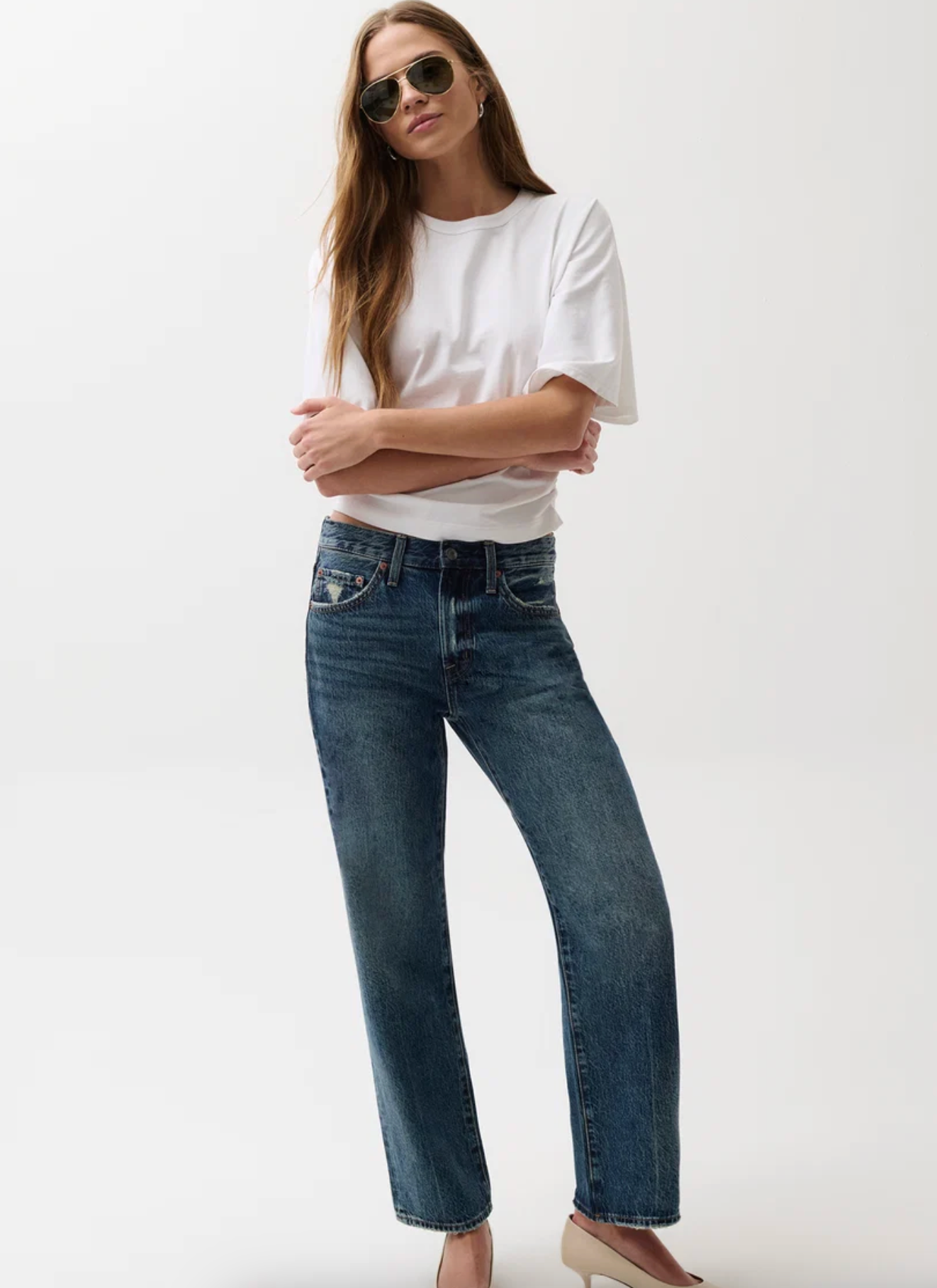 Lexi Mid Rise Bowed Straight - Artisan