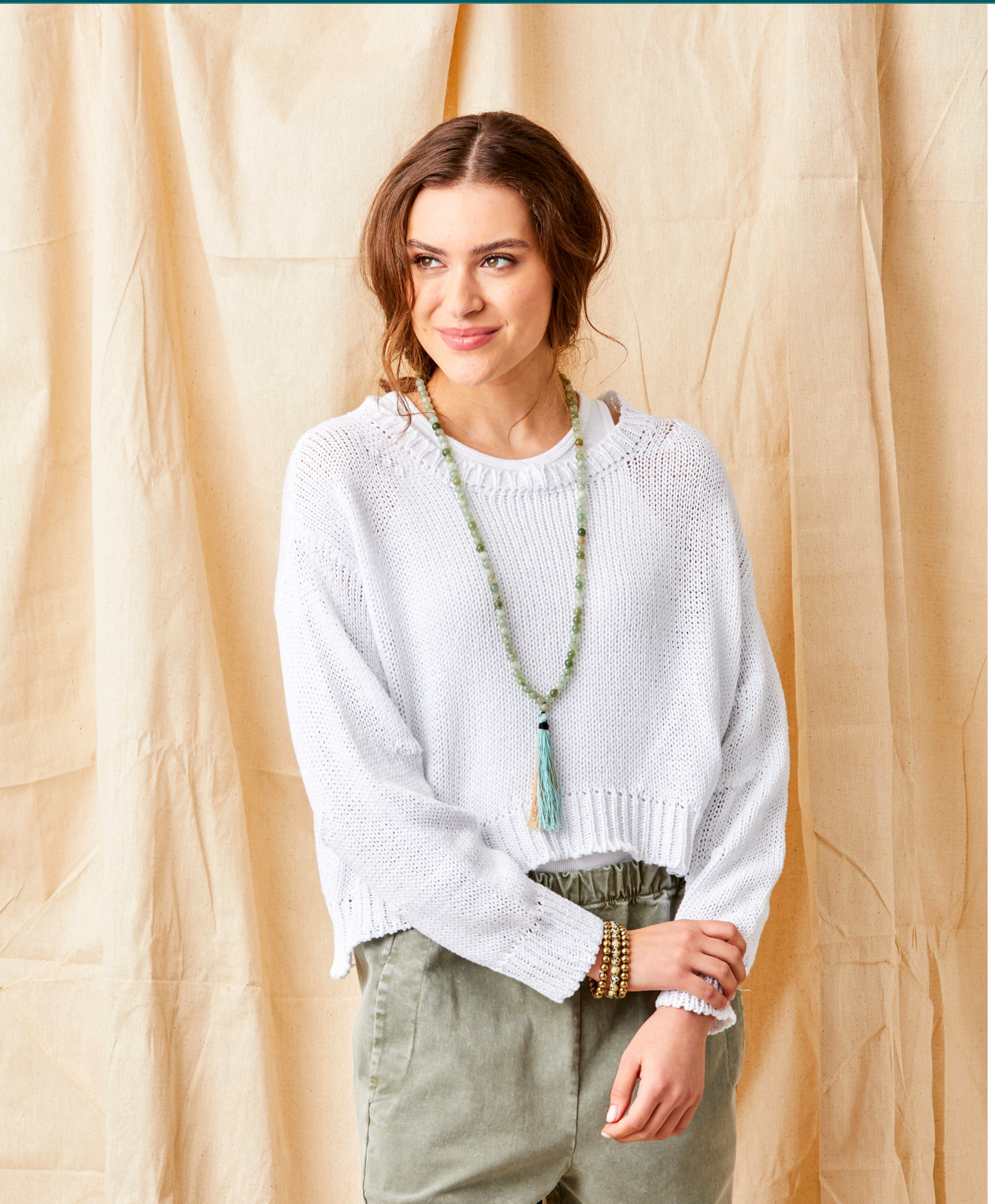 Wolfie Curved Hem Knit Sweater
