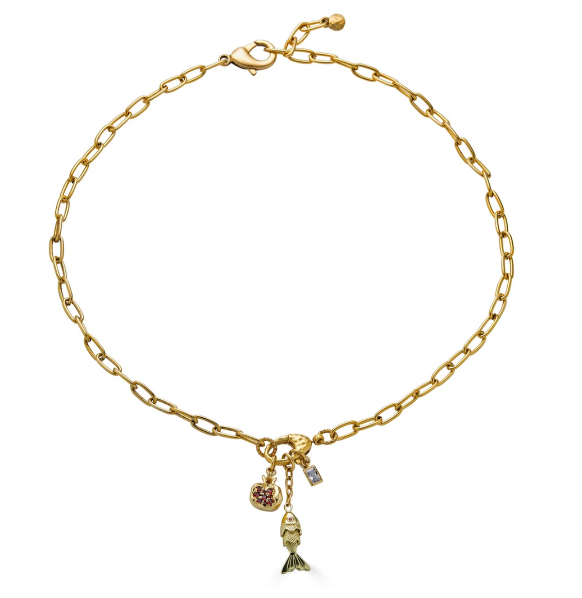 Fish Pomegranate Charm Necklace