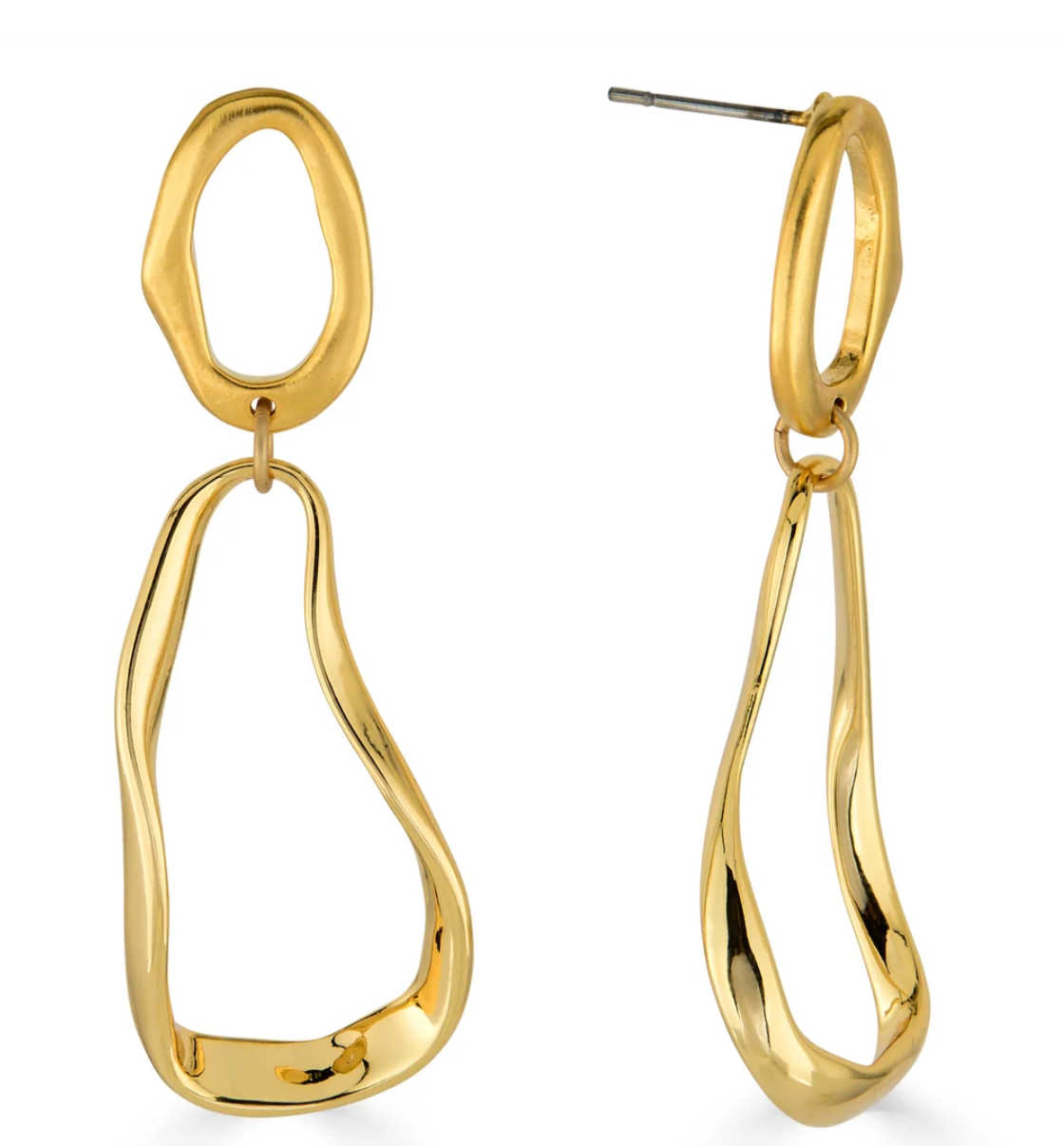 Gold Organic Shape Earrings