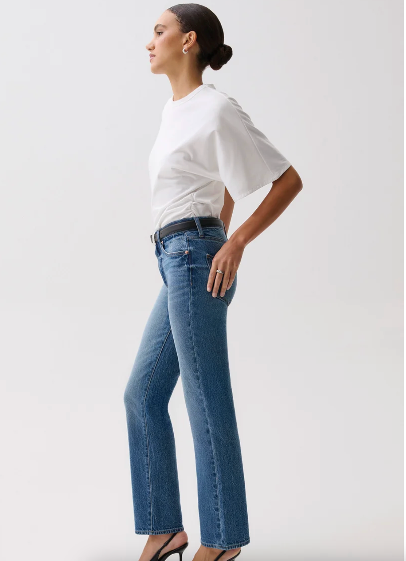 Aleks Mid Rise Straight - Sea Salt