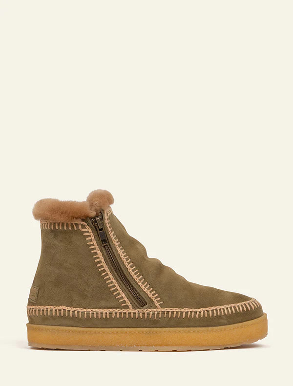 Setsu Crochet - Fern Suede w Beige