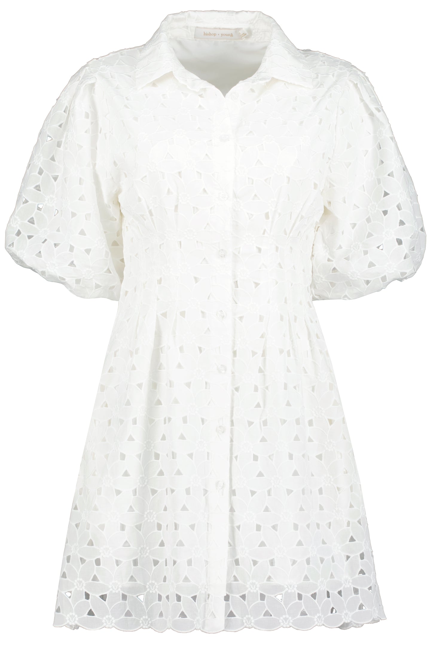 Jacqueline Bubble Sleeve Eyelet Dress