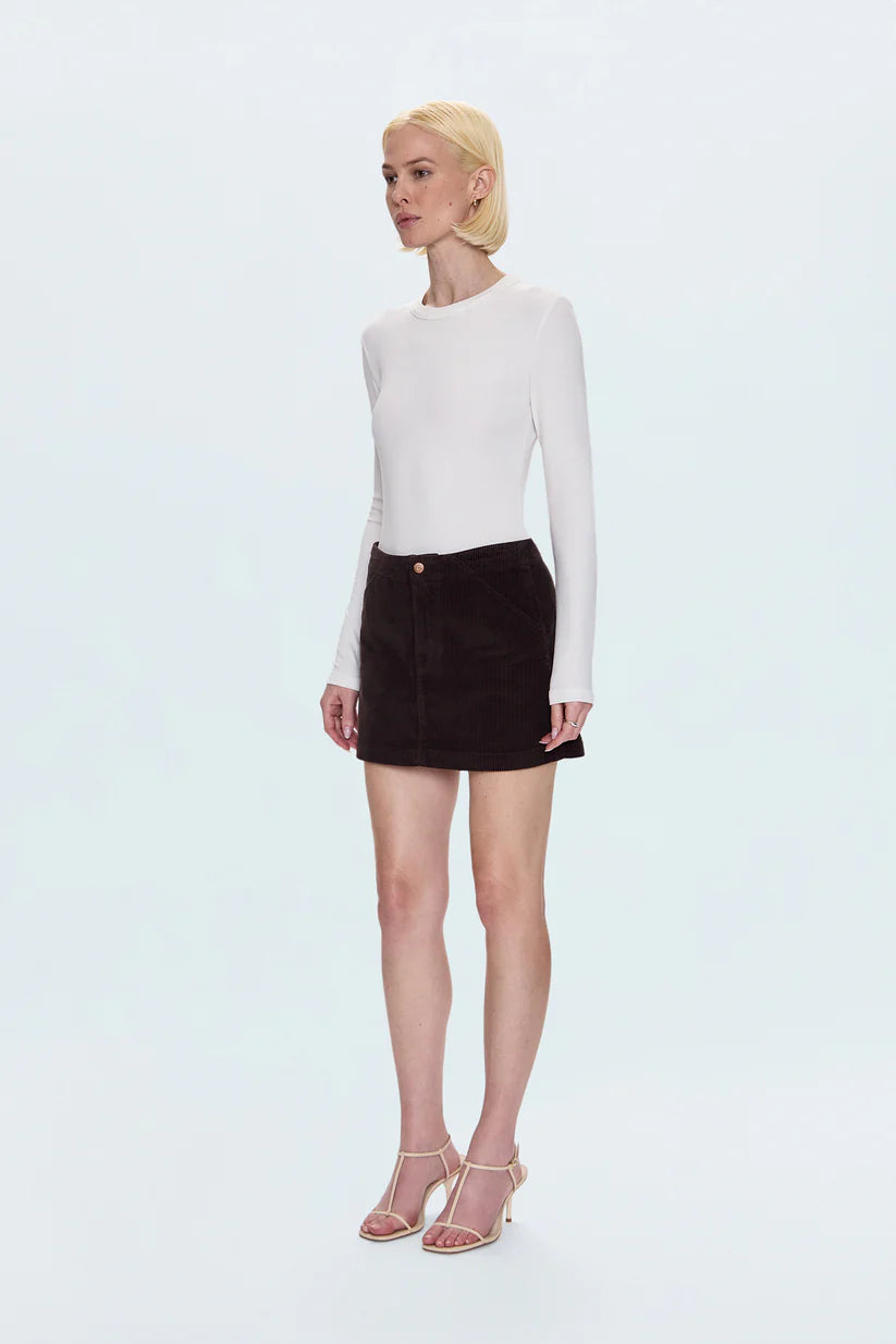 Uma High Rise Mini Skirt - Mocha Corduroy