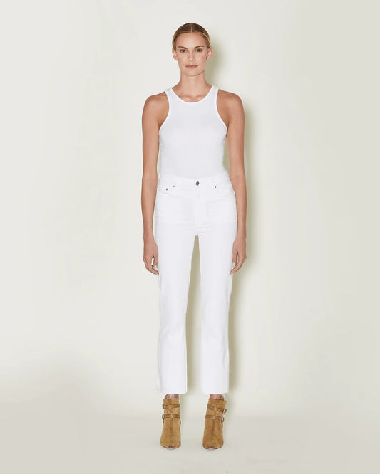 Sabine Straight - White Raw Hem