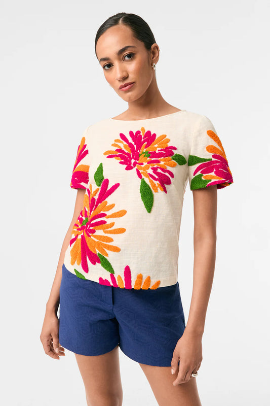 Siona Embroidered Flower Top