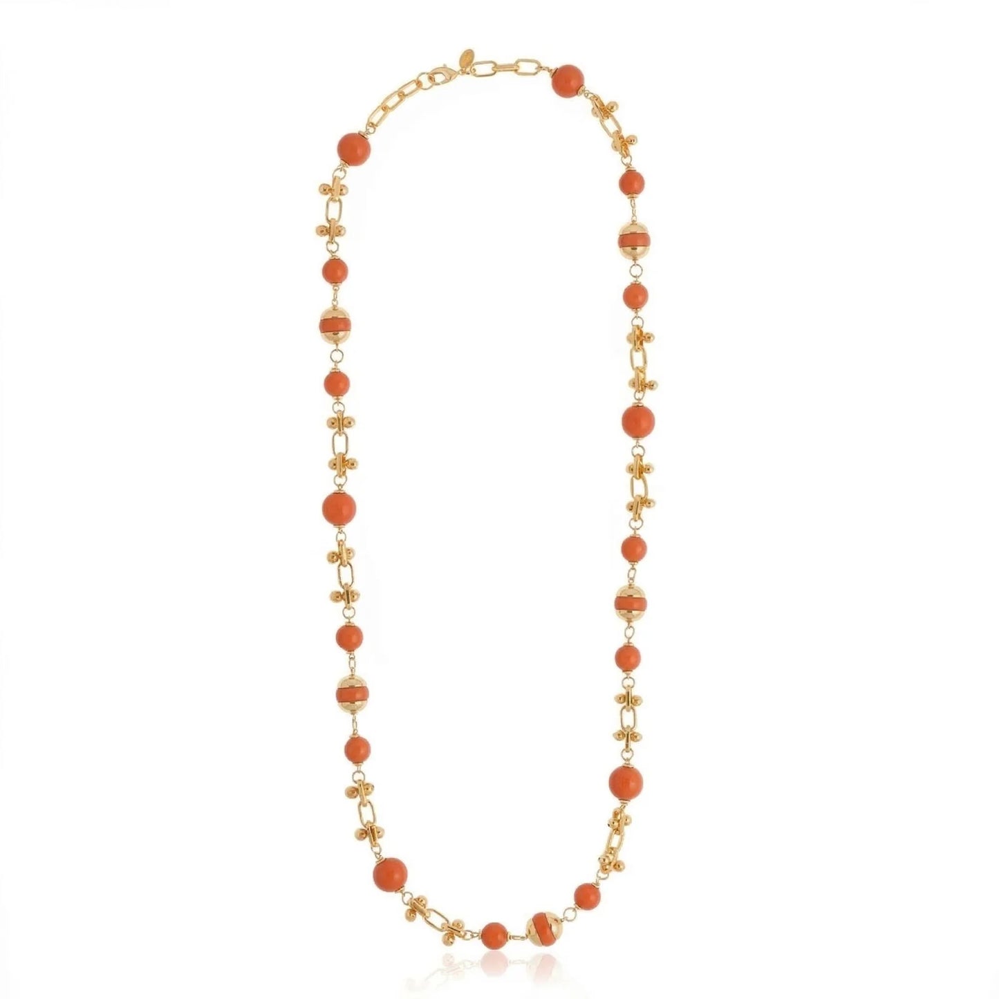 Liuce Long Necklace Orange Coral