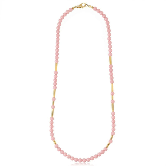 Long Hebe Necklace Pink and Gold