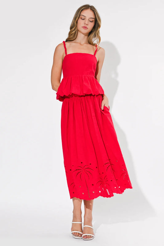 Eira Embroidered Midi Skirt