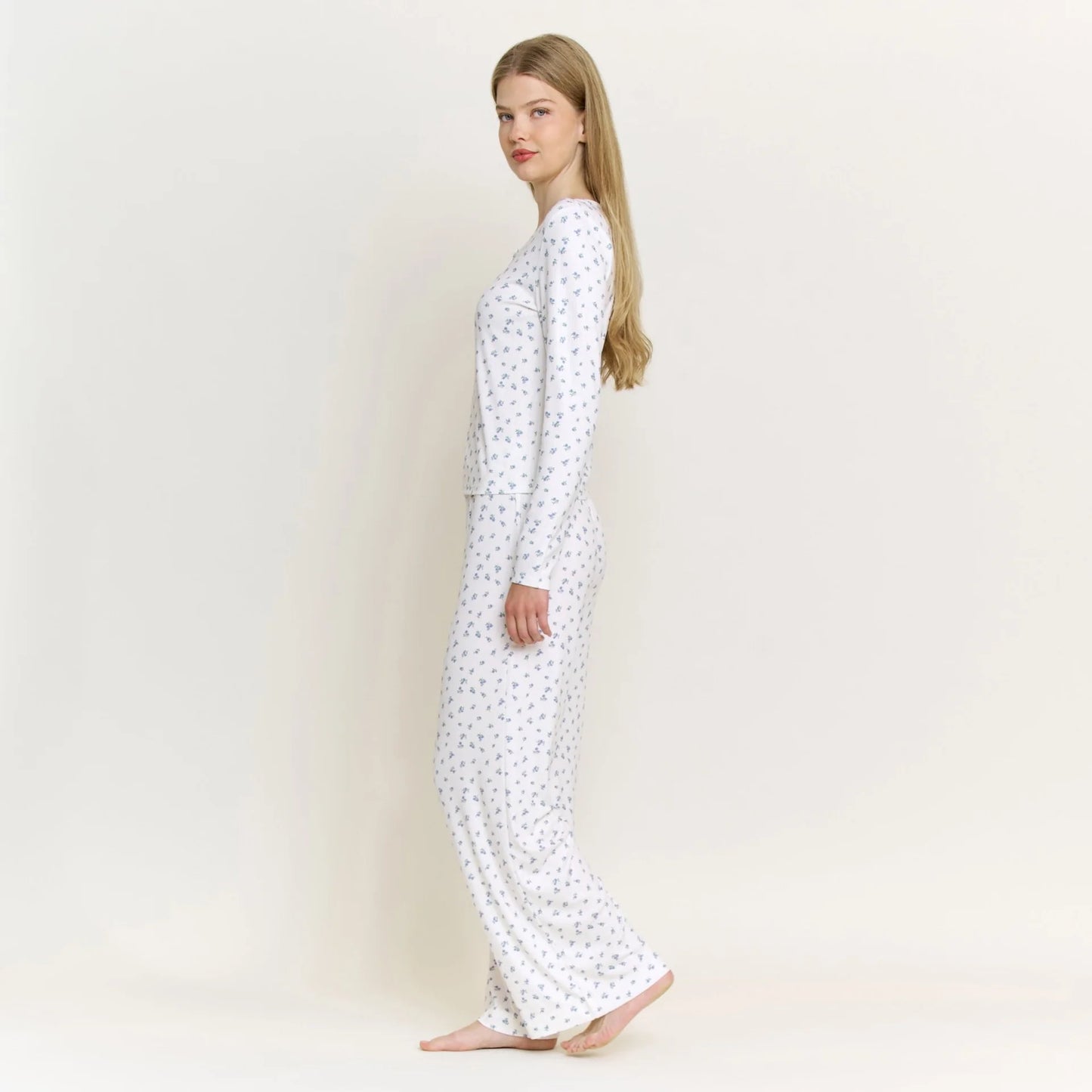 Blissful Long Henley Pajama Set