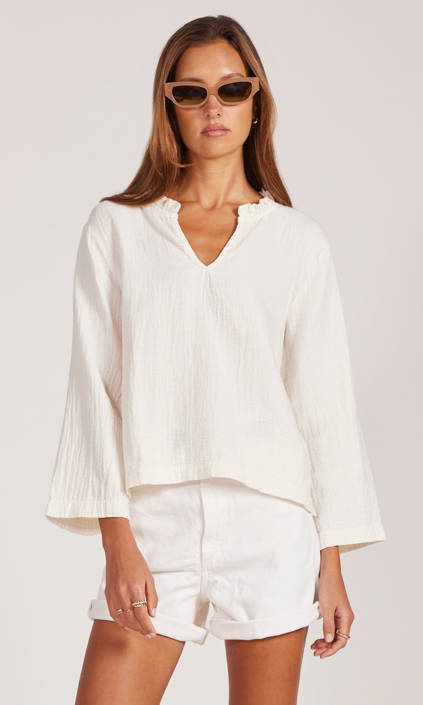 3/4 Sleeve Shell Top
