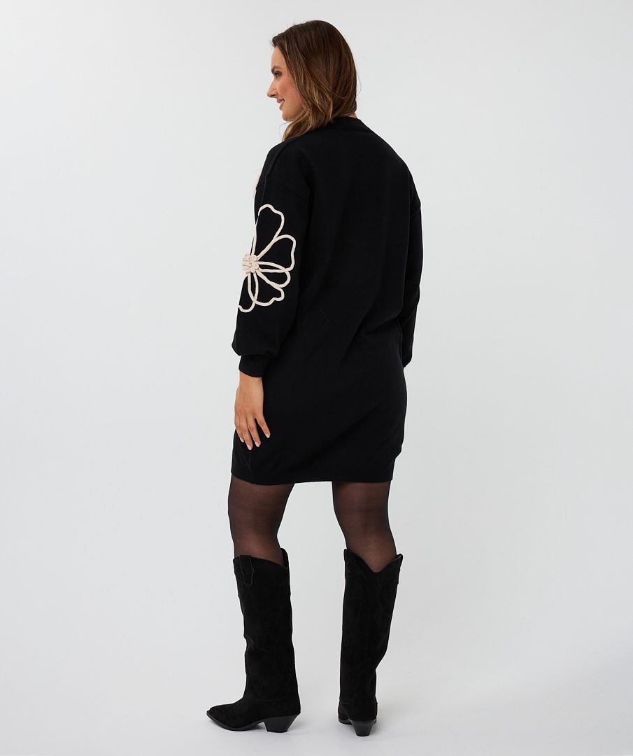 Tape Flower Sweater Dress