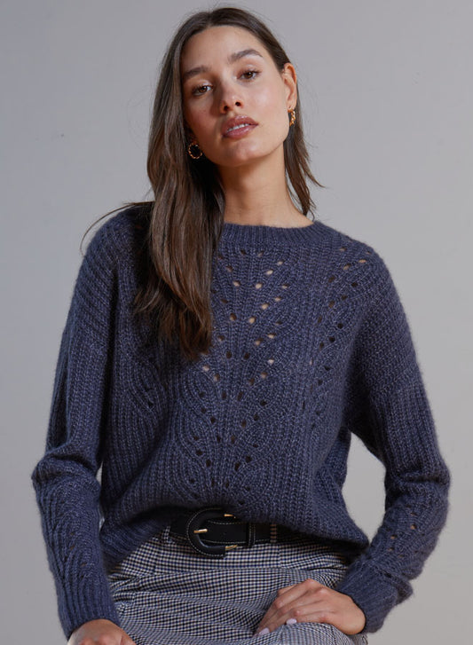 Raglan Links Stitch Stripe Crew