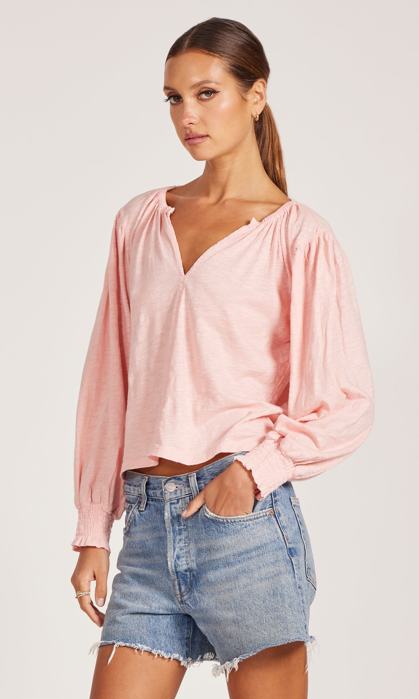Smocked Sleeve Top