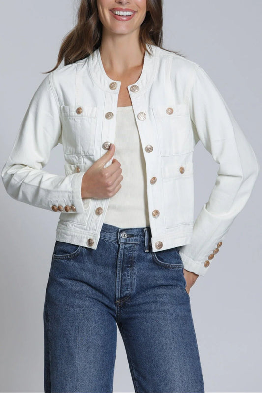Collarless Denim Jacket